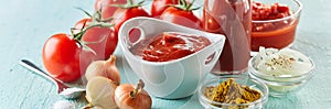 Ingredients for making speciality homemade ketchup