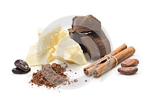 Ingredients for Ñooking homemade chocolate