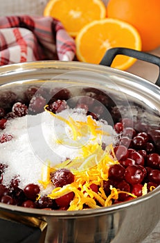 Ingredients for the preparation of cranberry sauce