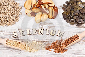 Ingredients or products as source selenium, vitamins, minerals and dietary fiber