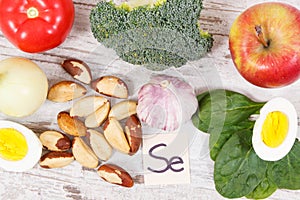 Ingredients or products as source selenium, vitamins, minerals and dietary fiber