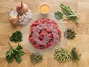 Ingredients for Steak Tartare photo