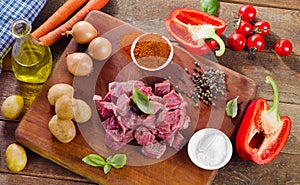 Ingredients for stew