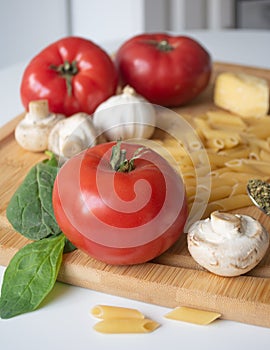 Ingredients for tradional italian pasta