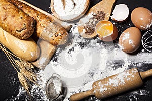 Ingredients and utensils for the preparation of bakery products