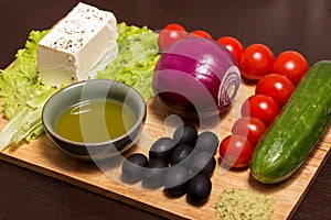 Ingridients for Greek salad