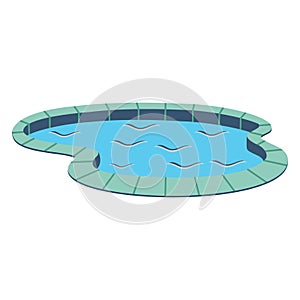 Inground pool, outdoor swimming pool  Color Vector Icon which can be easily modified or edited
