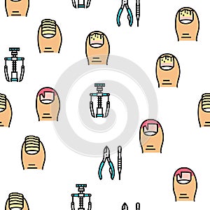 Ingrown Nail Disease Vector Seamless Pattern