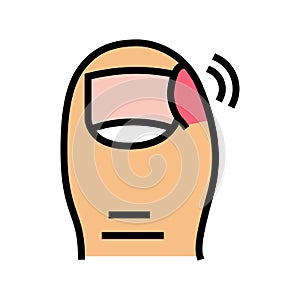 ingrown nail pain color icon vector illustration