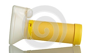 Inhaler spacer for kids isolated on white