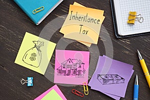 Inheritance tax is shown on the photo using the text photo