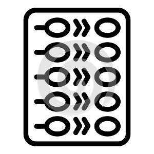Inhibit female ovulation icon outline vector. Hormonal pharmaceutical contraceptives photo