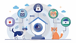 An inhome camera system that detects and tracks your pets movements and interactions offering insights and suggestions photo
