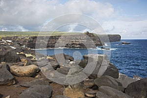 Inhospitable and jagged coastline of EspaÃ±ola