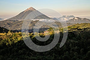 The Inierie volcano at sundown, Nusa Tenggara, flores island, Indonesia