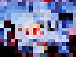 An inimitable eye-catching illustration of noteworthy multi-color digital pattern of triangles and squares photo