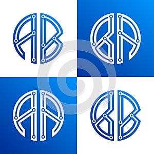 Initial AB BA letter logo