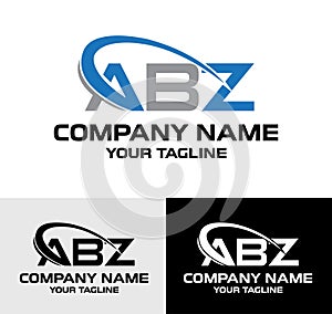 Initial ABZ letter modern typography vector logo design template