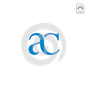 initial AC, CA, A, C Logo template