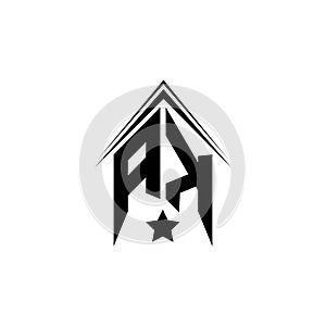 Initial AK logo design with Shape style, Logo business branding