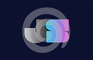 initial alphabet letter js j s logo company icon design photo