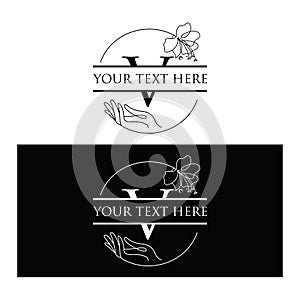 Initial Alphabet A-Z split monogram vector logo template