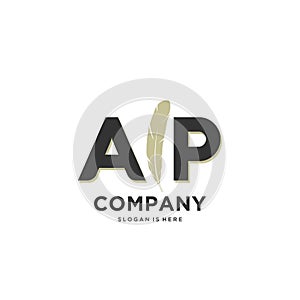 Initial AP letter Unique attractive creative modern luxury beauty fur ornament monogram logo. design vector logotype