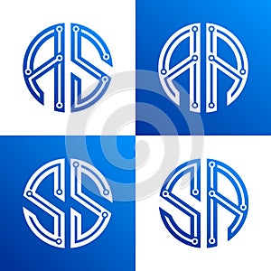 Initial AS SA Letter Logo photo