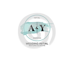 Initial AY Letter Beauty vector initial logo, handwriting logo of initial signature, wedding, fashion, jewerly, boutique, floral