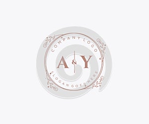 initial AY letters Decorative luxury wedding logo