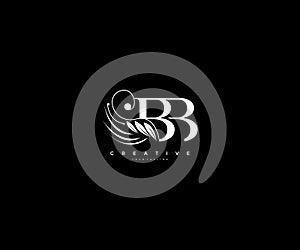 Initial BB letter luxury beauty flourishes ornament monogram logo photo