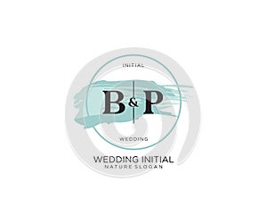 Initial BP Letter Beauty vector initial logo, handwriting logo of initial signature, wedding, fashion, jewerly, boutique, floral