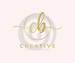 Initial CB feminine logo. Usable for Nature, Salon, Spa, Cosmetic and Beauty Logos. Flat Vector Logo Design Template Element