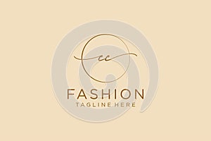 initial CC Feminine logo beauty monogram and elegant logo design, handwriting logo of initial signature, wedding, fashion, floral