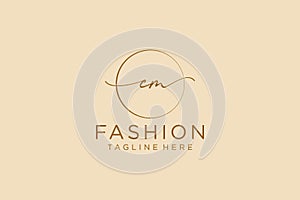 initial CM Feminine logo beauty monogram and elegant logo design, handwriting logo of initial signature, wedding, fashion, floral