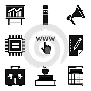 Initial condition icons set, simple style