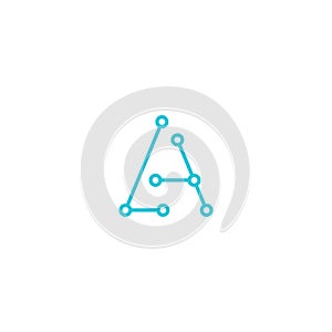 initial A connecting logo design concept symbol icon element