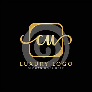 Initial CU Letter Logo Creative Modern Typography Vector Template. Creative Luxury Letter CU Logo Vector