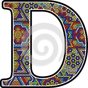 Initial d with colorful mexican huichol art style photo