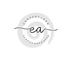 initial EA Feminine logo beauty monogram and elegant logo design, handwriting logo of initial signature, wedding, fashion, floral