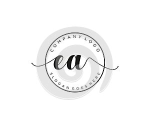 initial EA Feminine logo beauty monogram and elegant logo design, handwriting logo of initial signature, wedding, fashion, floral