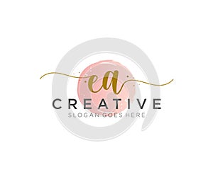 initial EA Feminine logo beauty monogram and elegant logo design, handwriting logo of initial signature, wedding, fashion, floral