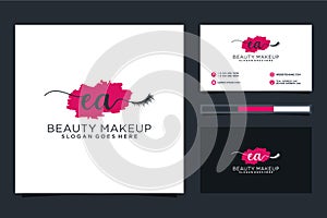 Initial EA Feminine logo collections and business card templat Premium Vector