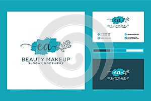 Initial EA Feminine logo collections and business card templat Premium Vector