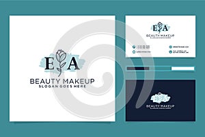 Initial EA Feminine logo collections and business card templat Premium Vector