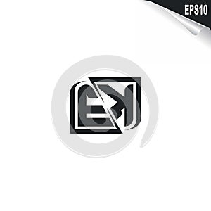 Initial EK logo design with Shape style, Logo business branding