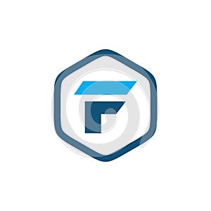 Initial F hexagon logo vector template
