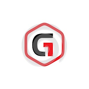 Initial G hexagon logo vector template