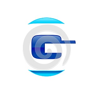 Initial G Lettermark Techno Blue Symbol Design