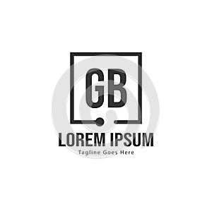 Initial GB logo template with modern frame. Minimalist GB letter logo vector illustration